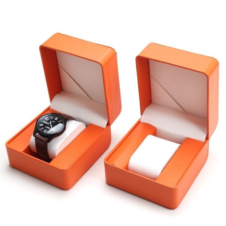 Handmade PU Leather Watch Jewelry Storage Box with Custom Logo and Lined Interior