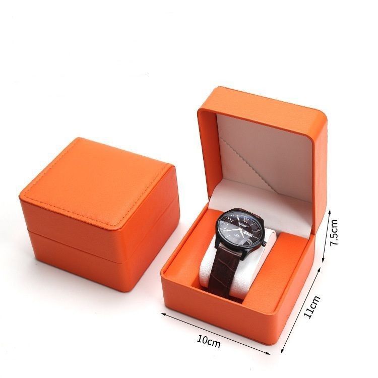 Handmade PU Leather Watch Jewelry Storage Box with Custom Logo and Lined Interior