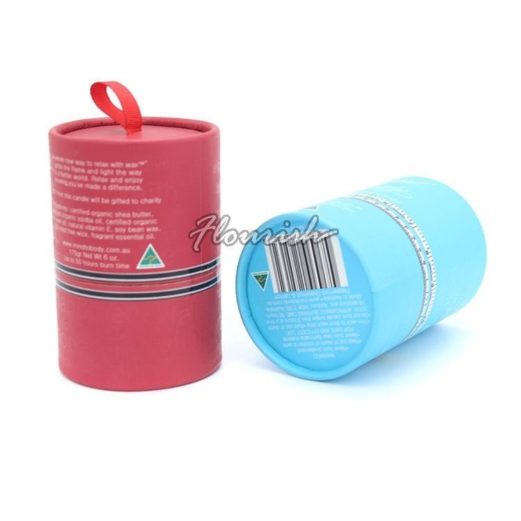 Hot Foil Stamping Corrugated Paper Cans Packaging Cardboard Paper Tube Candle Packaging
