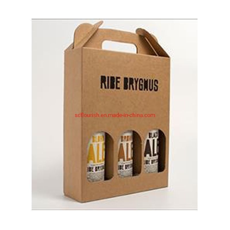 E Flute Kraft Paper Display Box Sauce Corrugated Paper Box Carrier Customizable Thickness