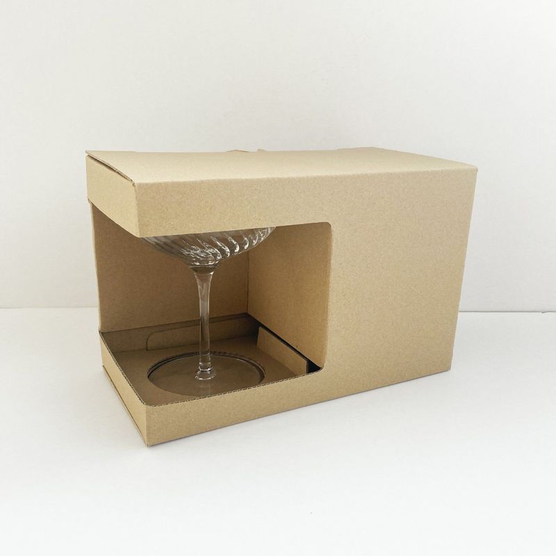 Customized Kraft Paper Packaging Box Corrugated Cardboard Display Boxes For Glass