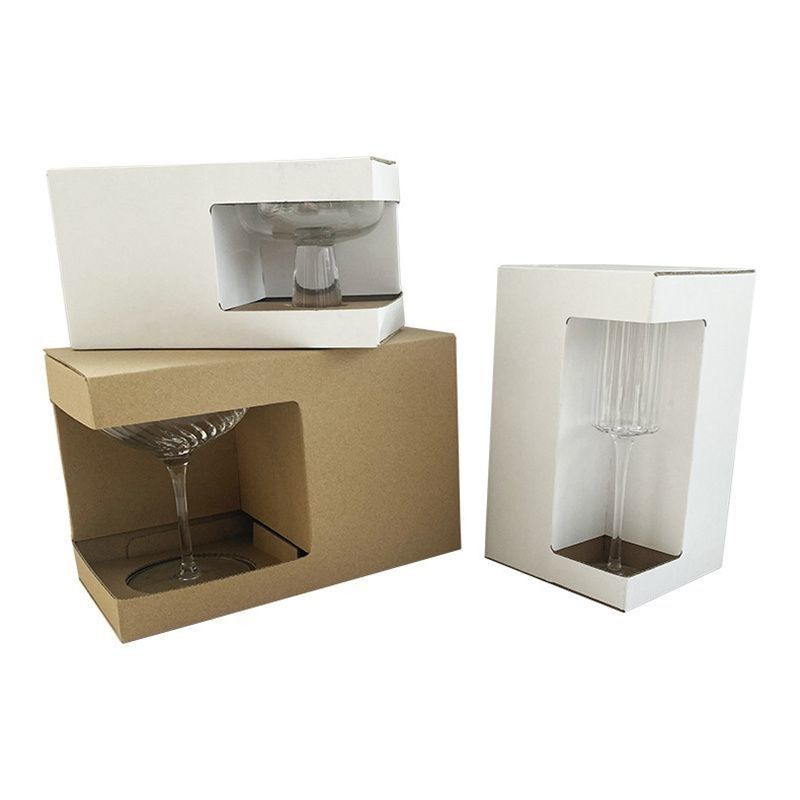 Customized Kraft Paper Packaging Box Corrugated Cardboard Display Boxes For Glass
