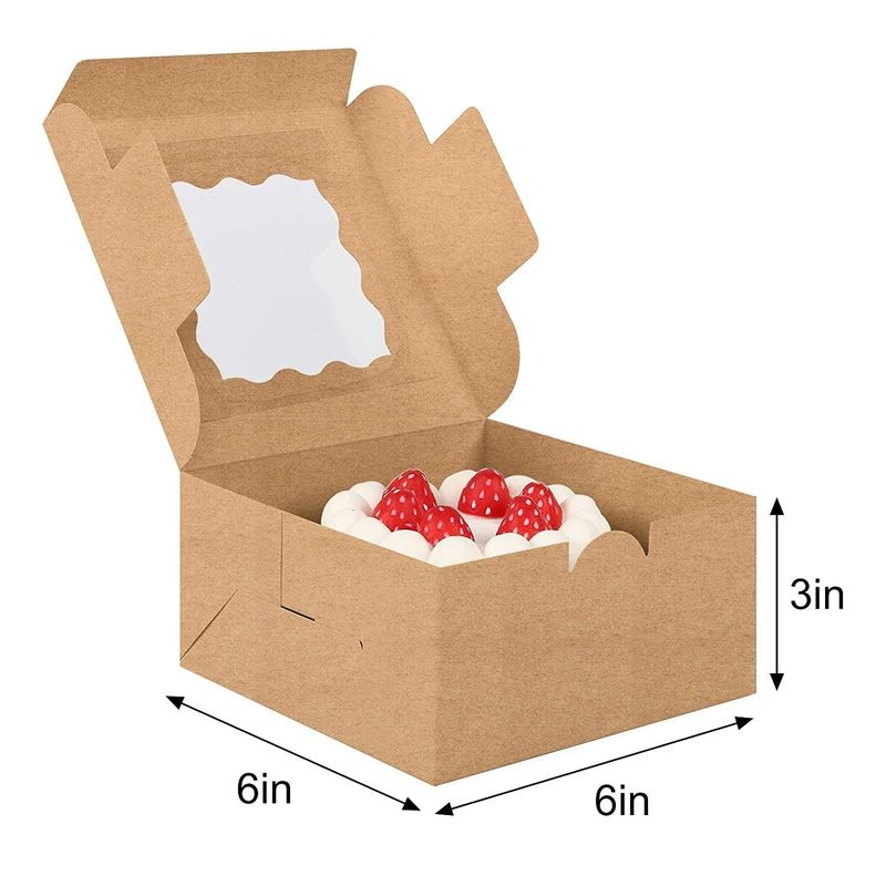 Flourish Arrivals Cake/Bakery/Candy Folding Window Boxes with Lids Packaging Solution using 100% Recycled Material Paper