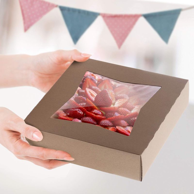 Flourish Arrivals Cake/Bakery/Candy Folding Window Boxes with Lids Packaging Solution using 100% Recycled Material Paper