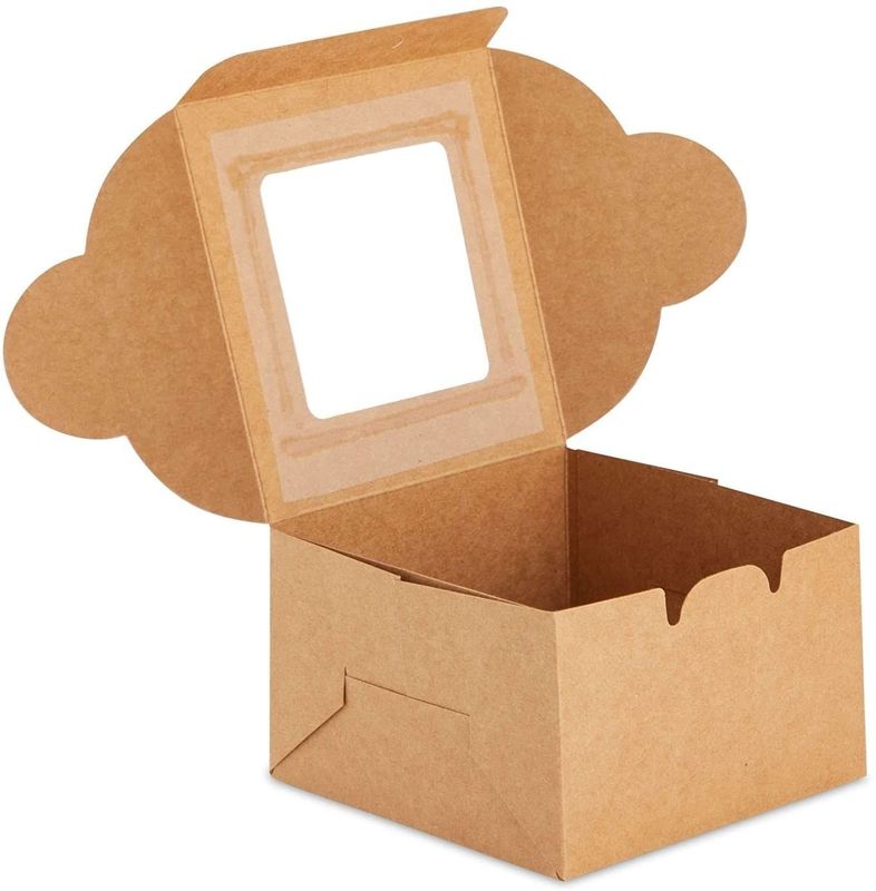 Flourish Arrivals Cake/Bakery/Candy Folding Window Boxes with Lids Packaging Solution using 100% Recycled Material Paper