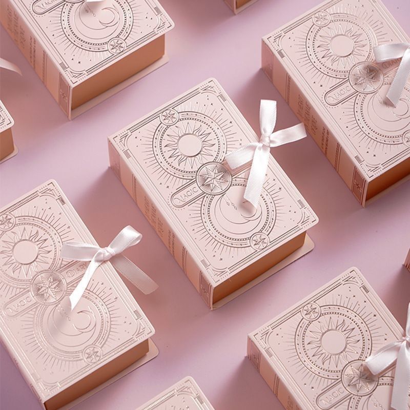 Book Type Magnetic Clousre Paper Packaging Gift Box With Ribbon Custom Logo Printed