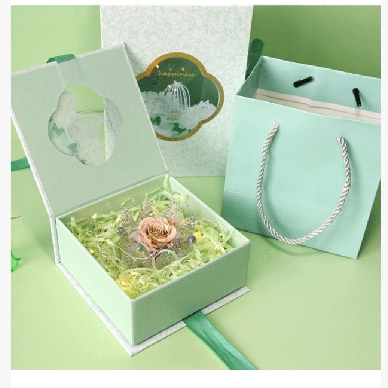 Book Type Magnetic Clousre Paper Packaging Gift Box With Ribbon Custom Logo Printed