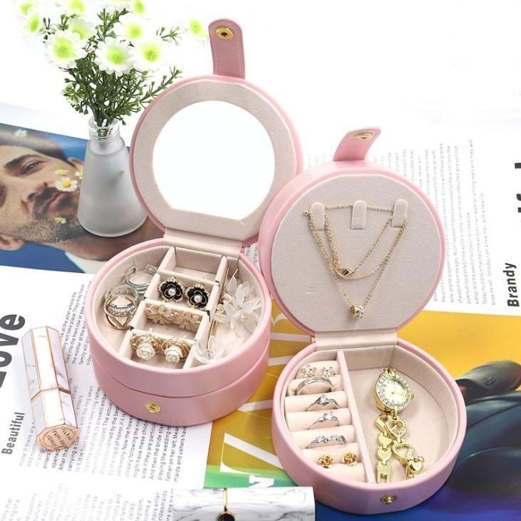 Round Luxury Jewelry Boxes 10.9*10.2*5.9cm Paper Packaging Box Custom Logo Printing