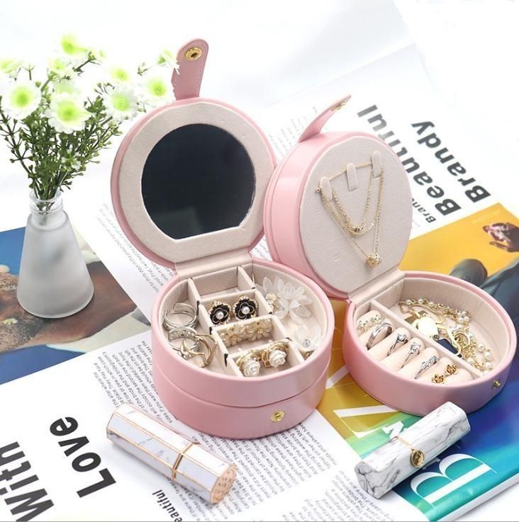 Round Luxury Jewelry Boxes 10.9*10.2*5.9cm Paper Packaging Box Custom Logo Printing