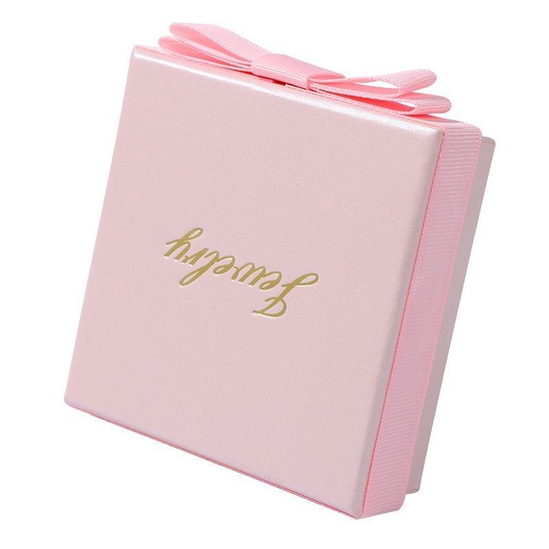 Pink Color Jewelry Gift Box Eco Friendly Hot Stamping Luxury Paper Packaging Box