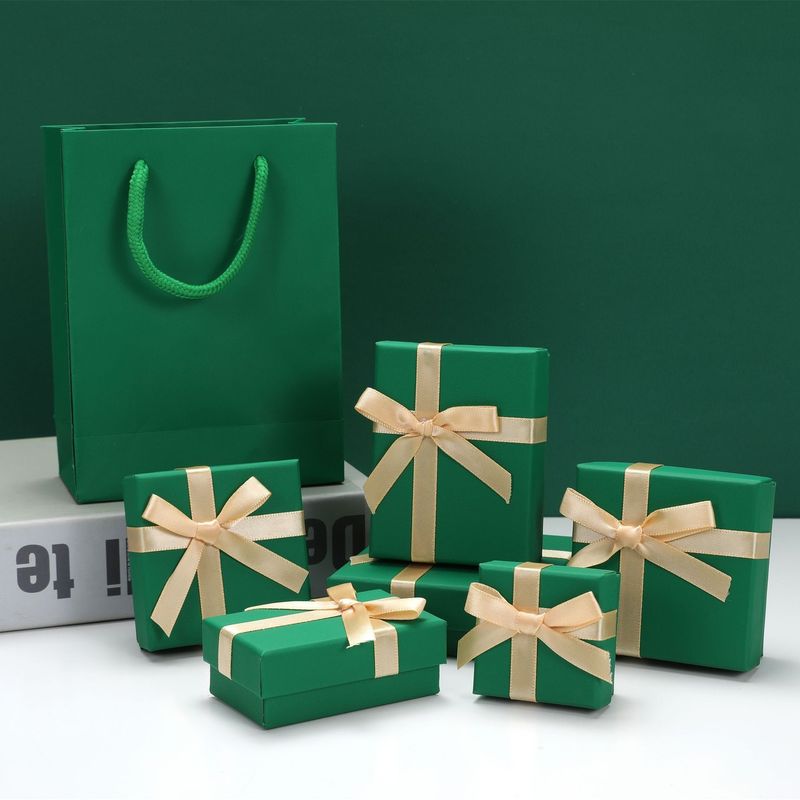 Hot Stamping Paper Jewelry Boxes Bow Tie Lid And Base Cardboard Paper Packaging Gift Box