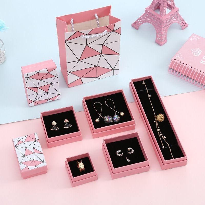 Hot Stamping Paper Jewelry Boxes Bow Tie Lid And Base Cardboard Paper Packaging Gift Box