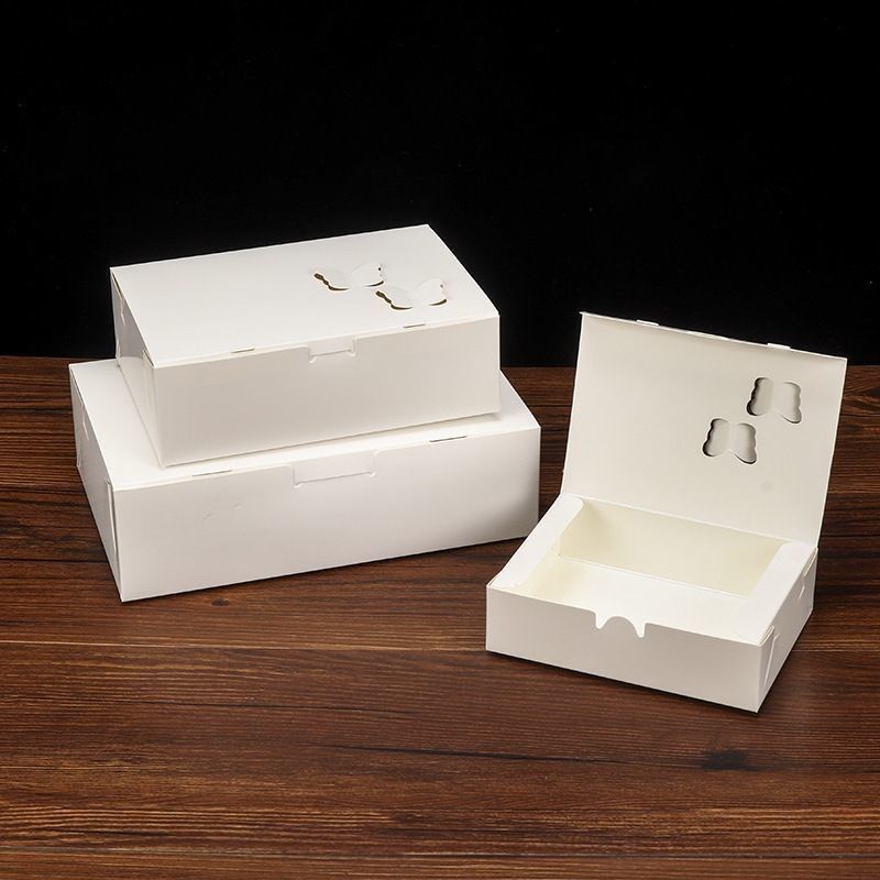 White Cardboard Customized Gift Box Paper Fast Food Packaging Box For Restaurant Snacks