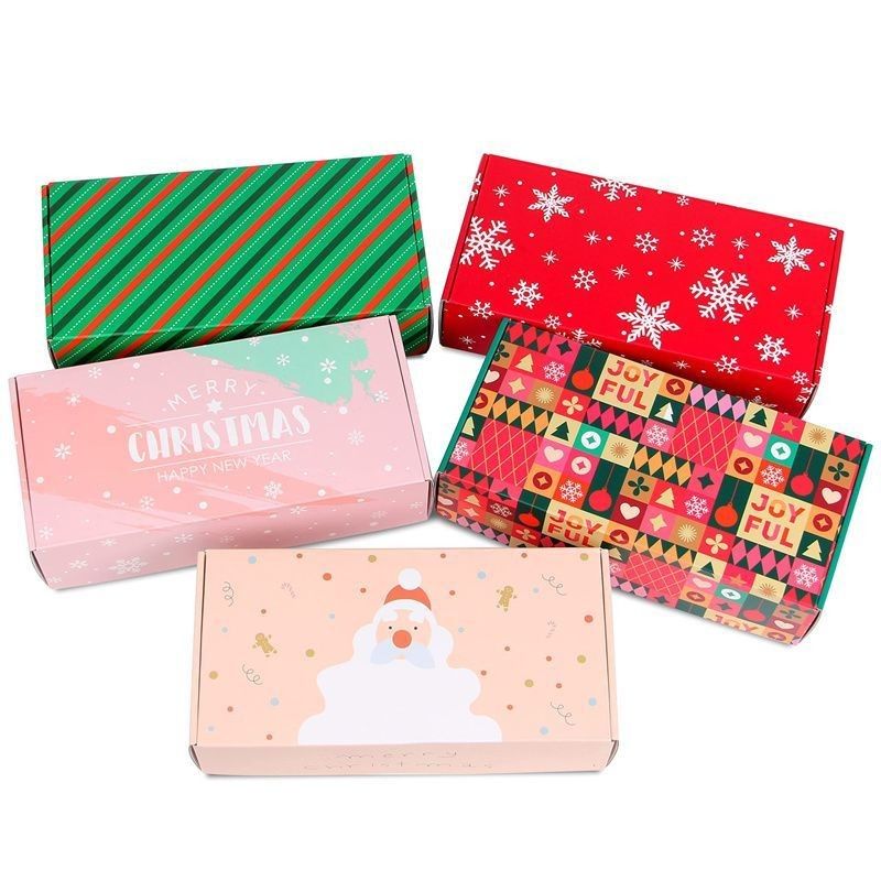 Folding Folded Shipping Custom Printed Christmas Gift Kraft Paper Corrugated Mailer Box for Cosmetic and Food Packing