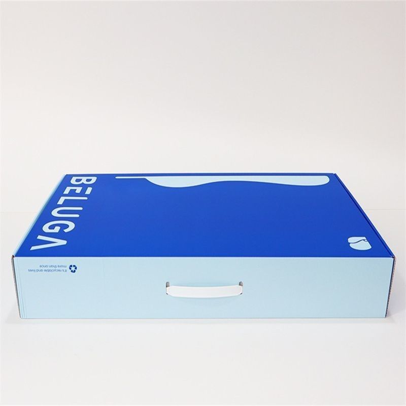 Custom Logo Folding Flat 3-Ply Corrugated Cardboard Kraft Paper Box for Household Pillow Sports Fitness Organization