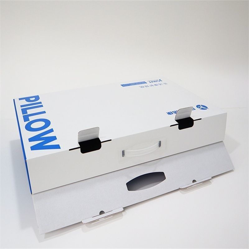 Custom Logo Folding Flat 3-Ply Corrugated Cardboard Kraft Paper Box for Household Pillow Sports Fitness Organization