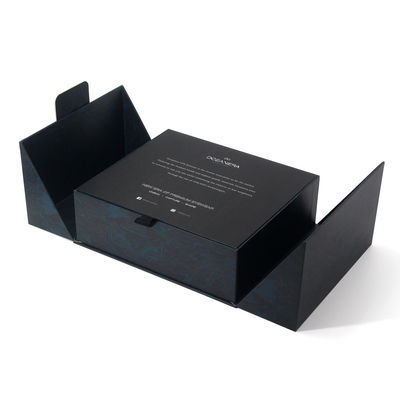 Clothing Black Eco Friendly Gift Box Packaging Magnet Rigid Paper With Foam