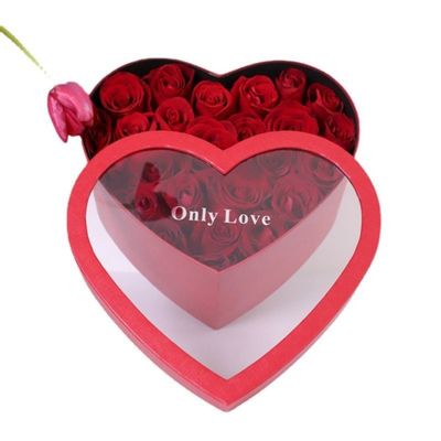 Paper Heart Shaped Gift Boxes Packaging Box Custom Logo Printing For Flower
