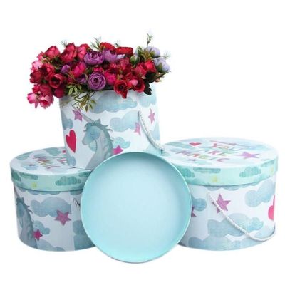 Flower Recyclable Paper Cylinder Gift Boxes Packaging 1.0 - 3.0mm Paper Thickness