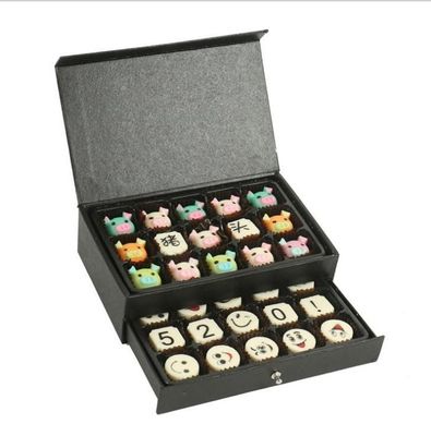 Black Art Paper Customized Gift Box Magnetic Packaging Boxes For Food And Candy