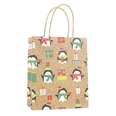 Ultraportable Kraft Paper Christmas Bags