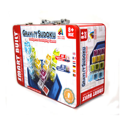 Antirust Decorative Tin Boxes With Lids , Lockable rectangular hinged tin containers