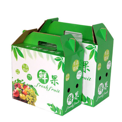 Dustproof Fruit Corrugated Paper Box With Handle Recycled Durable